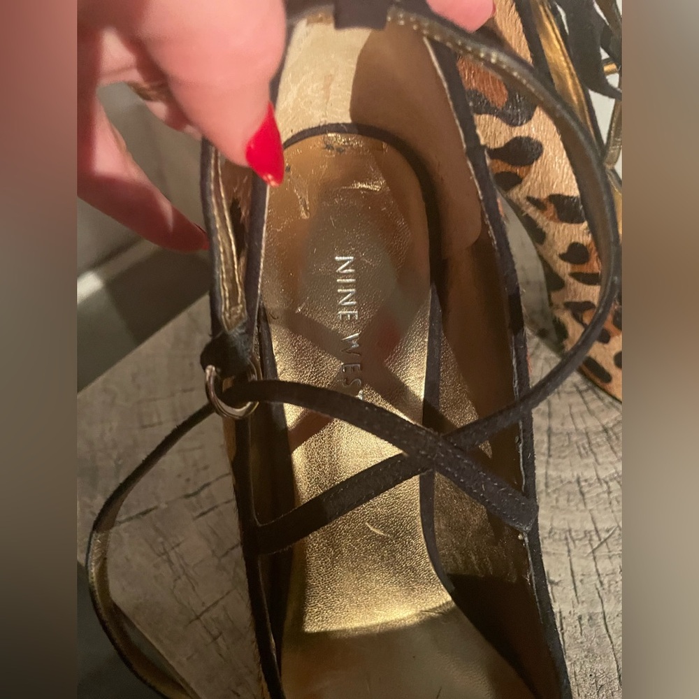 Nine West Animal Print Peep Toe Heels - Picture 5 of 8
